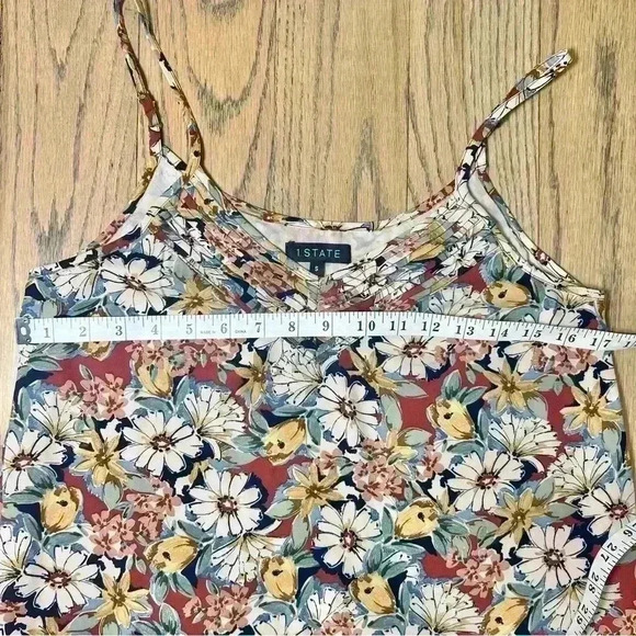 1. State Women’s V-Neck Floral Printed Pintuck Adjustable Strap Camisole Size S - Picture 9 of 13